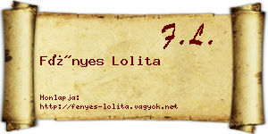 Fényes Lolita névjegykártya